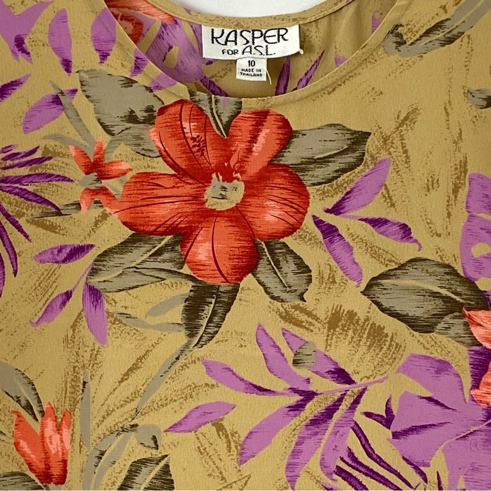 Kasper For A.S.L. Floral Sleeveless Tank Top Multicolor Size 10 - Picture 9 of 16